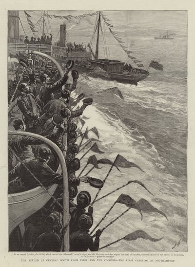 The Return of General Booth from India and the Colonies, the First Greeting at Southampton by Joseph Nash